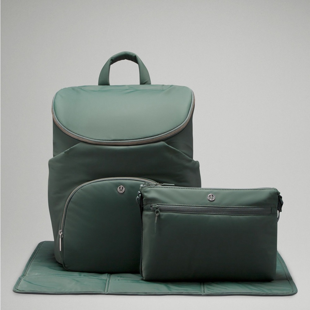 New Parent Backpack 17L, Dark Forest/Silver Drop, Lululemon Diaper Bag, NWT